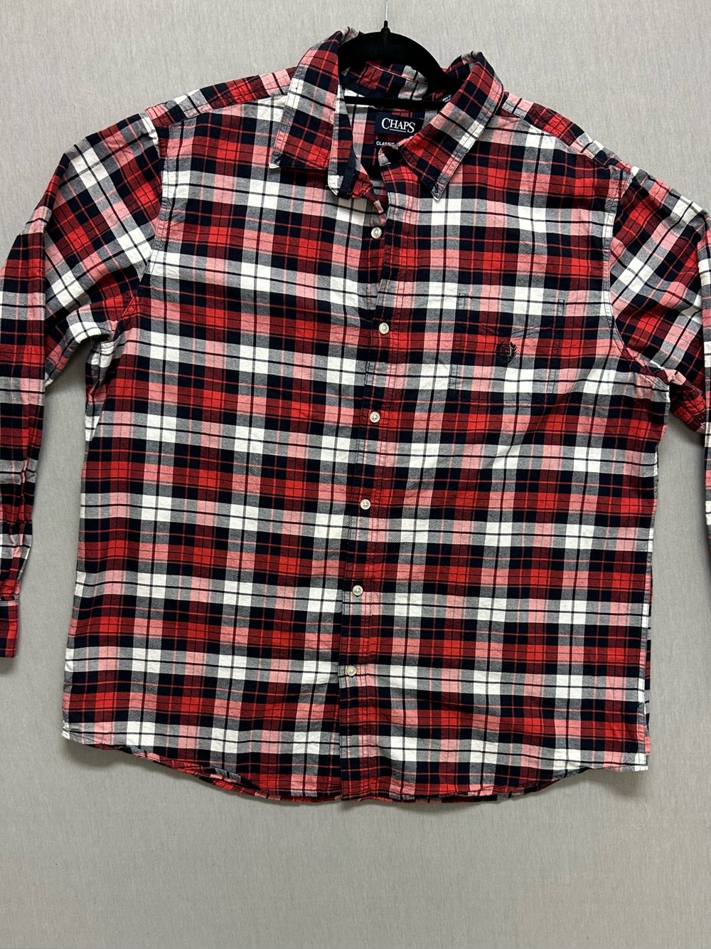 Chaps Classic Oxford Plaid Cotton Button Down Shirt XXL NWOT